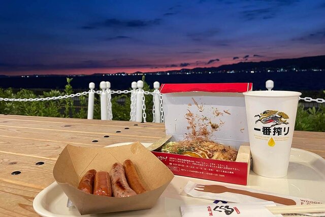 万博で見つけた夕焼け絶景スポット、便利な新ビアテラス登場