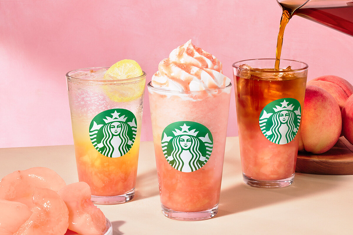 スタバの「桃」の季節到来、8月1日から期間限定ピーチな新作