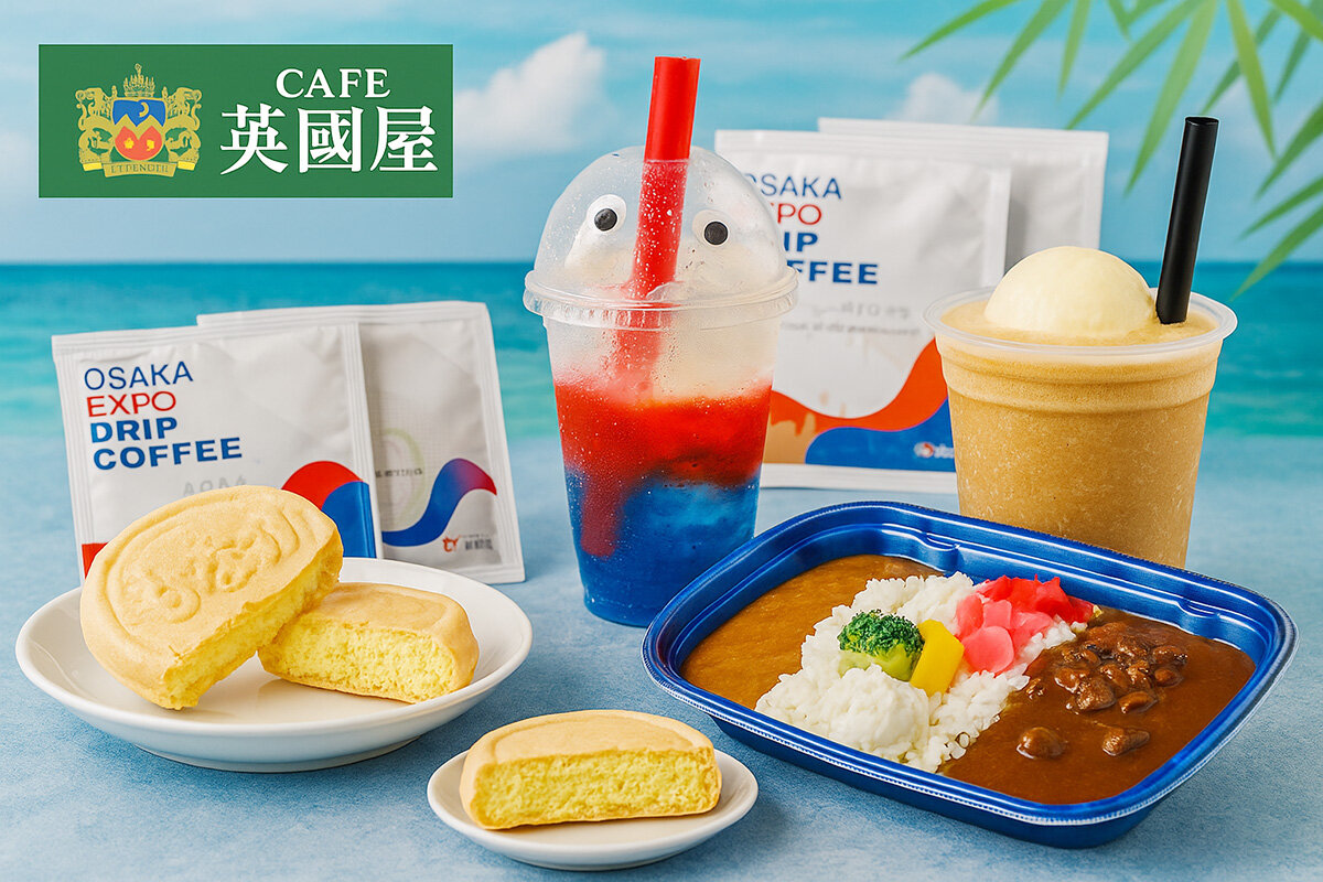 ミャクミャクカラー万博ソーダ・55年前の万博再現カレー、カフェ英國屋が万博に再登場