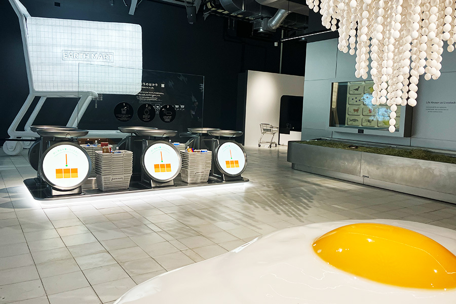 シグニチャーパビリオン「EARTH MART」展示の様子（2025年撮影／大阪・関西万博）
