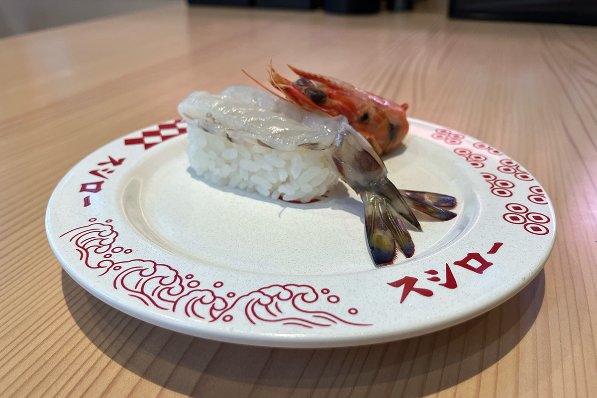 上品な甘みと弾力が魅力、陸上養殖でストレスなく育った「陸上育ちの竹富島クルマエビ」（大阪・夢洲、2025年撮影）