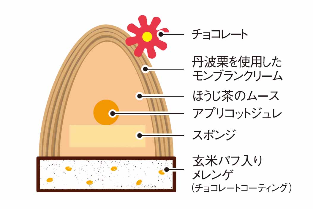 「かやぶき ほうじ茶～アプリコット～」の断面紹介