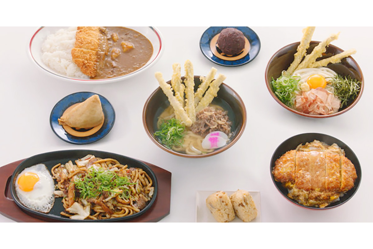 うどんのほか、どんぶり、カレー、おでん、名物のミニぼた餅など、多彩なメニューも魅力の「資さんうどん」