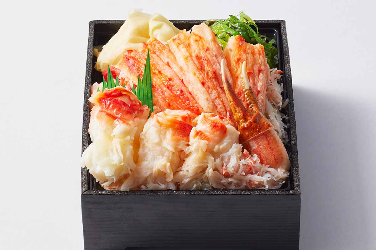 「北海工房」の「たらばとずわいの蟹づくし」（3,851円／各日販売予定数80）