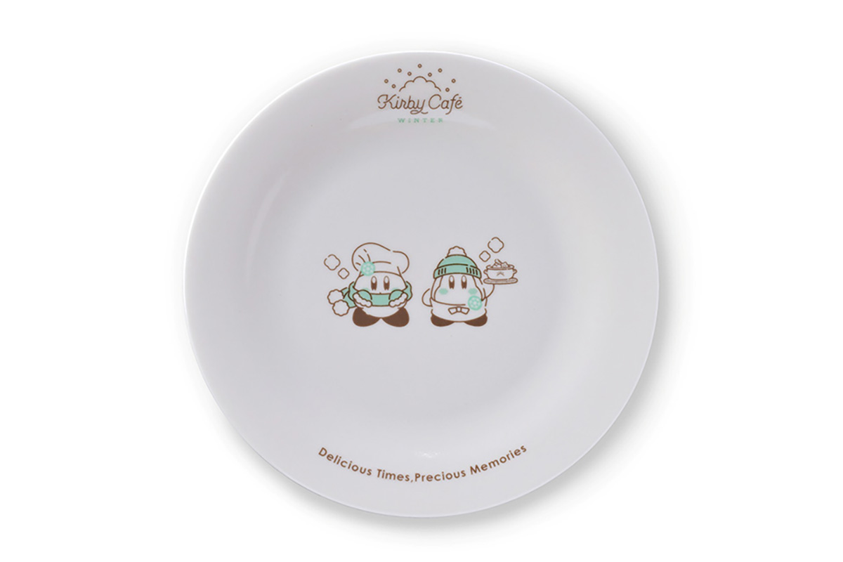 「ひとやすみガトーショコラ ～カービィの雪あそび～」のWINTER限定デザインのスーベニアミニプレート（イメージ）