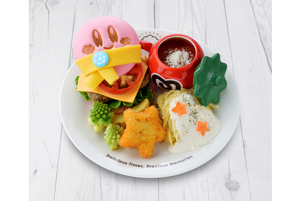 「冬のカービィバーガー＆粉雪チーズのパスタ」（3,630円、スーベニアプレートなし2,530円・税込）