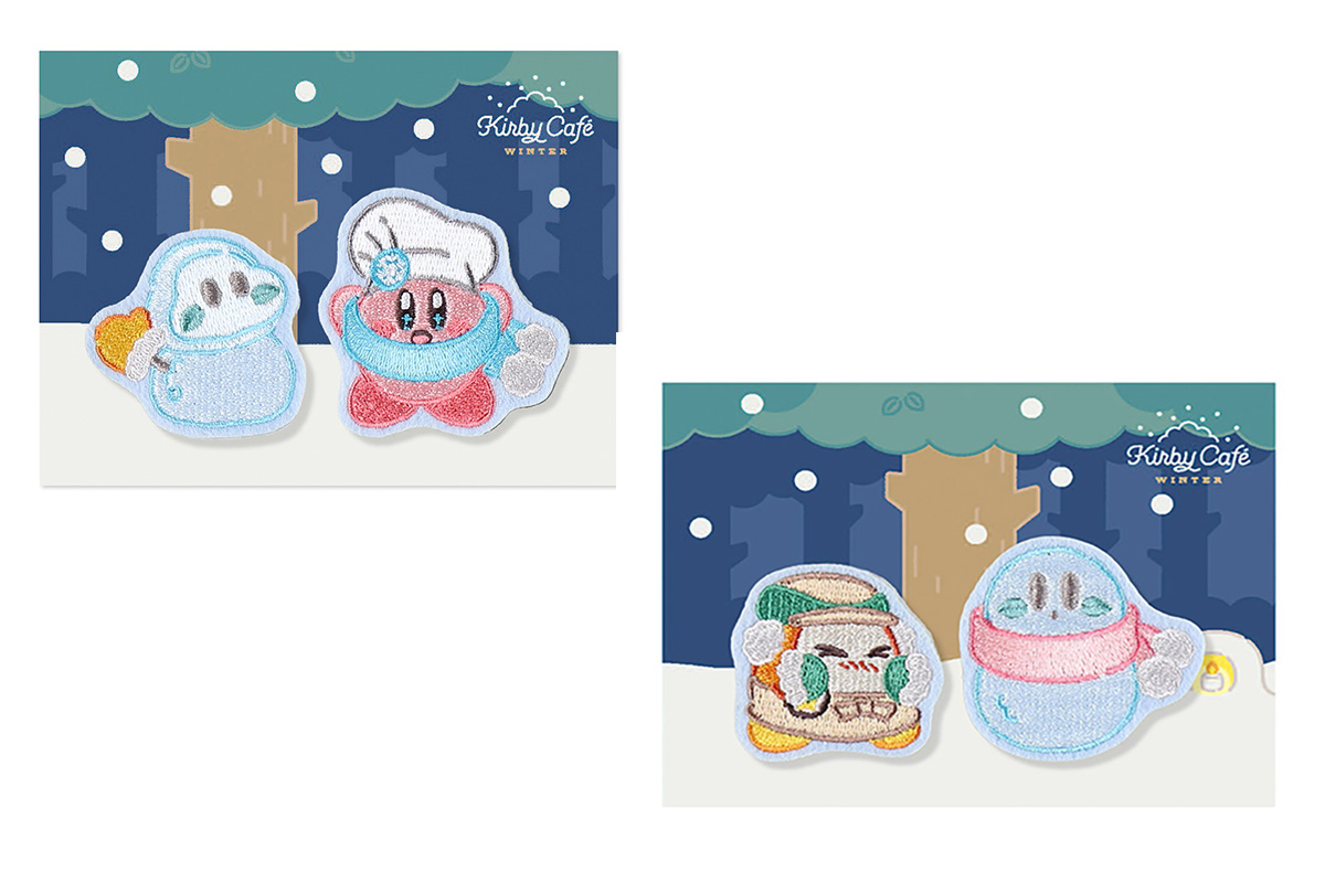グッズ「WINTER 刺繍ブローチ」（カービィ・雪だるま／ワドルディ・雪だるま、各1,980円・税込）