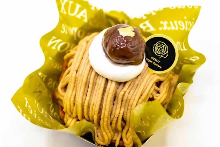 「MERCY Vegan Factory」による、モンブランタルト（1,296円）