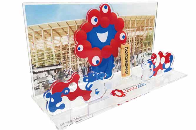 奥行きもあり、立体的なジオラマができあがる「ミャクミャクモニュメント「いらっしゃい」アクリルスタンドジオラマ」