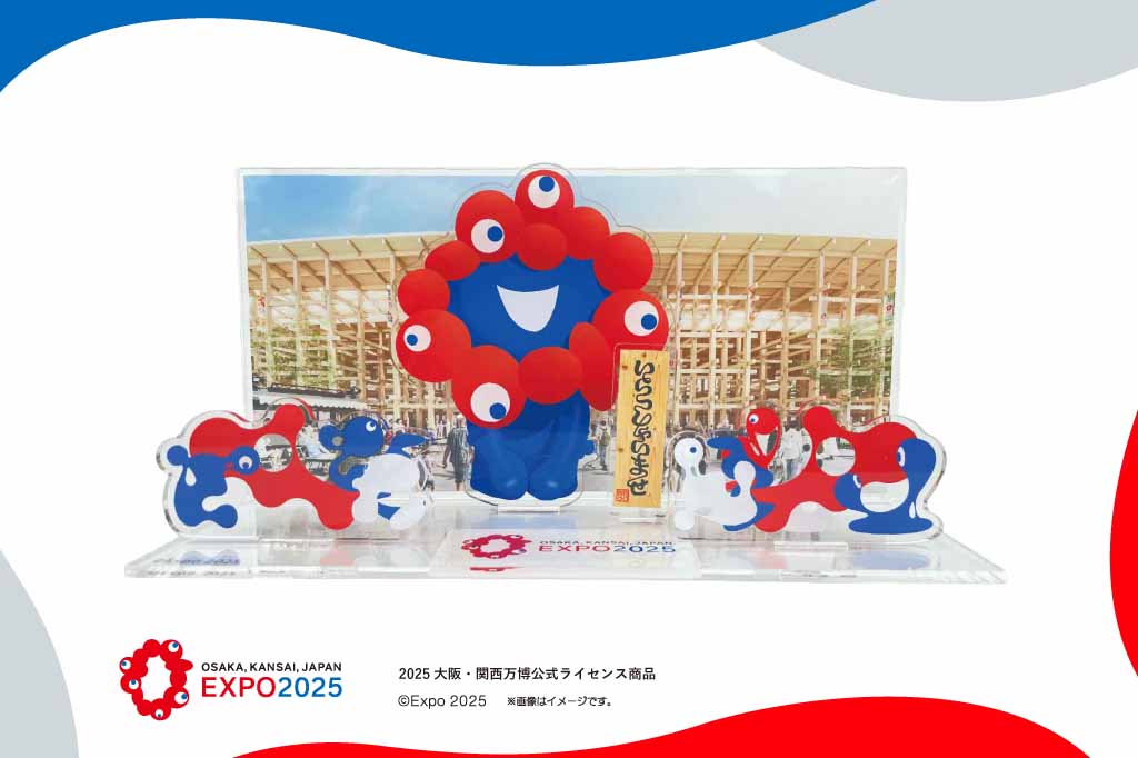 「ミャクミャクモニュメント「いらっしゃい」アクリルスタンドジオラマ」（3,850円）