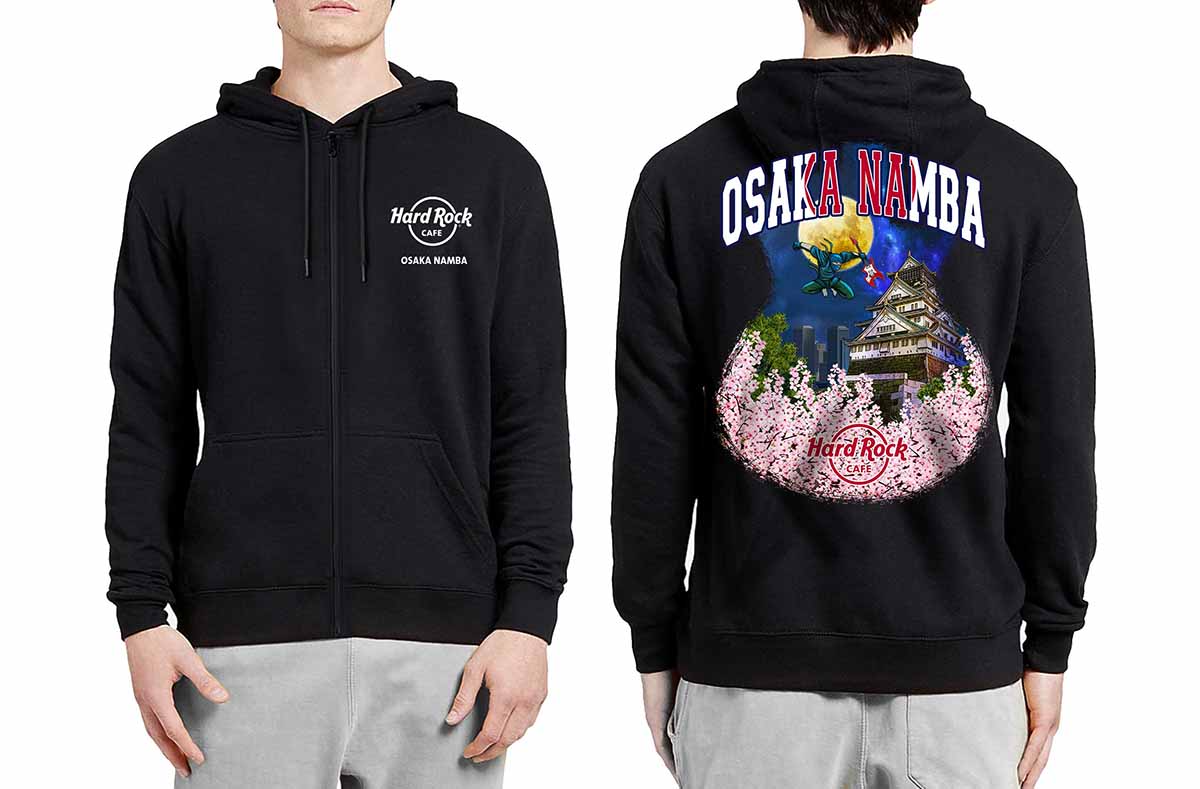 「NAMBA City Hoodie」（7,290円）は、「ハードロックカフェ 大阪なんば ロックショップ」で販売