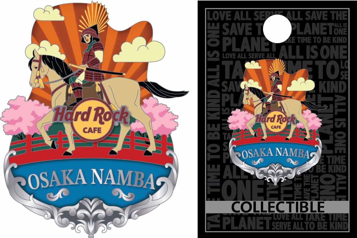 「City Icon Pin」（1,980円）は、「ハードロックカフェ 大阪なんば ロックショップ」限定デザイン