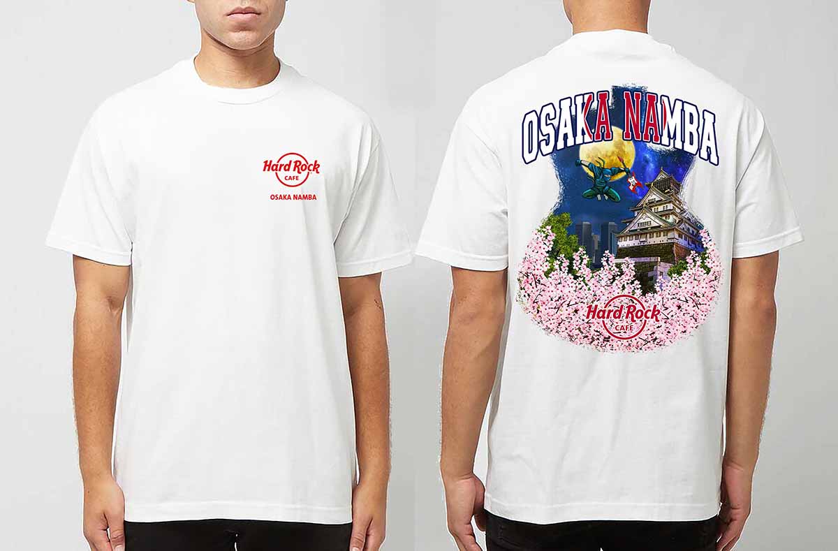 「NAMBA City T-shirt White」（4,290円）は、「ハードロックカフェ 大阪なんば ロックショップ」で販売