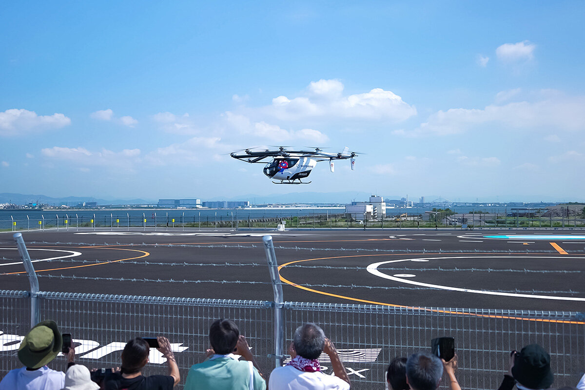 安定したフライトをおこなった空飛ぶクルマ「SKYDRIVE」（7月31日・EXPO Vertiport、提供写真）