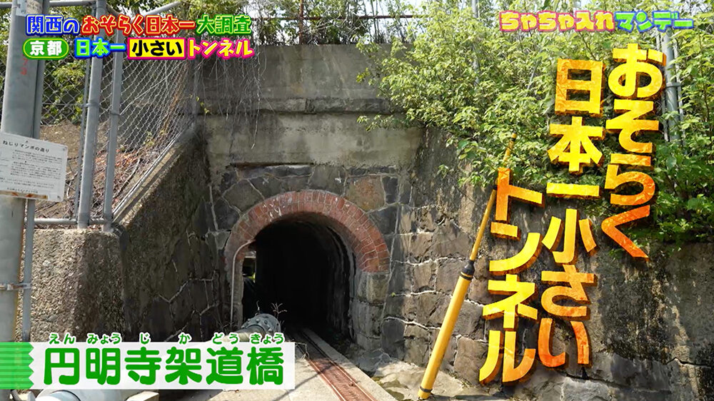 『ちゃちゃ入れマンデー』（9月2日OA） 京都・大山崎町 “おそらく”日本一小さいトンネル「円明寺架道橋（えんみょうじかどうきょう）」