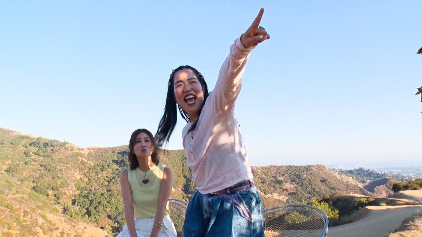 左から）宇賀なつみ、ゆりやんレトリィバァ『土曜はナニする！？』「ぷらっとりっぷ in LA」10月4日（土）あさ8時30分～