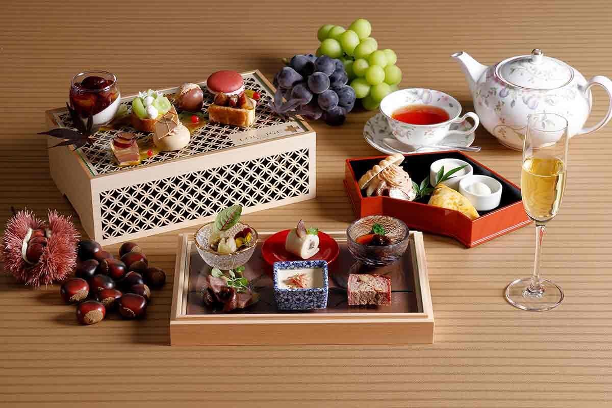 和栗のまろやかな甘みと、瑞々しい葡萄の酸味が織りなす「和栗と葡萄のアフタヌーンティー」（大阪マリオット都ホテル）