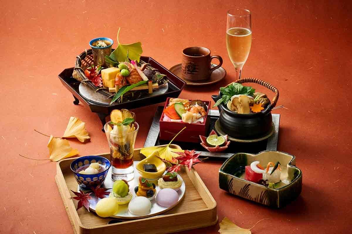 秋の味覚を和で表現した「和のスイーツ八寸 ～秋もなか～」（ホテルグランヴィア大阪19階・なにわ食彩「しずく」）