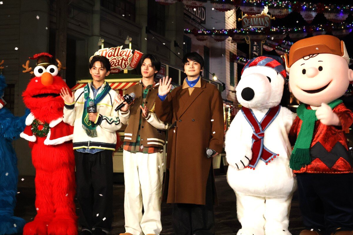  「ユニバーサル・クリスマス・ジョイ」の開幕宣言をした北村匠海さん（11月18日、USJ）