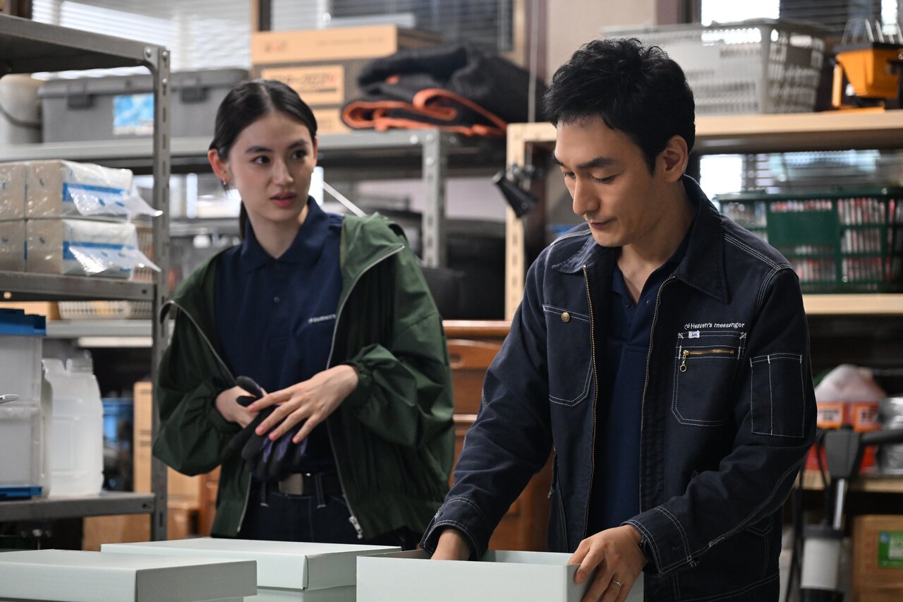 『終幕のロンド－もう二度と、会えないあなたに－』第9話　左から）八木莉可子、草彅剛