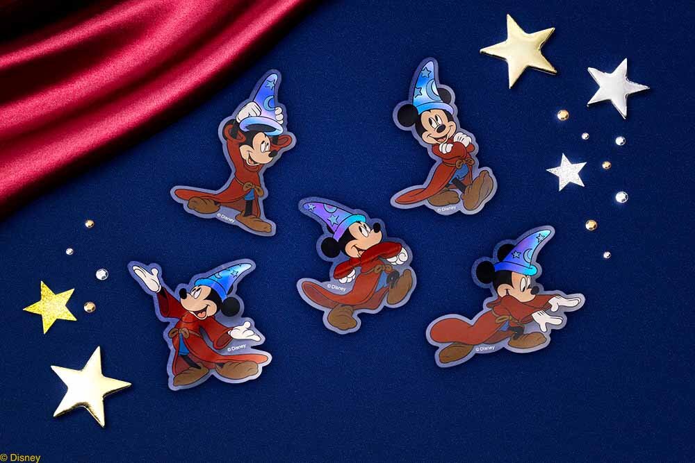 「ファンタジア/ブロンドチョコレートサンド」8枚入りボックス（1,188円）についてくるステッカー（全5種）