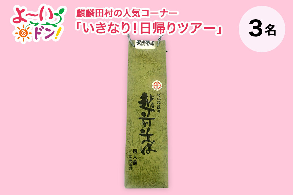 『よ～いドン！』麒麟・田村の人気コーナー 「いきなり！日帰りツアー」 1月13日放送 福井県三国湊のお土産 「越前そば」…３名様