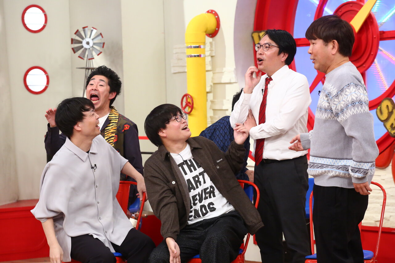 上段左から）しずる / おしみんまる 下段左から）ライス / FUJIWARA・藤本敏史