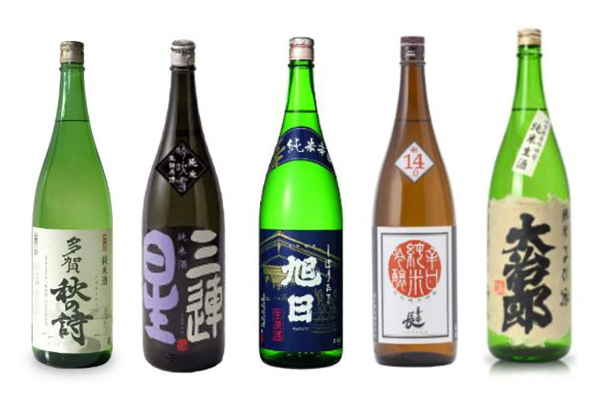 貸し切り電車内で楽しむことができる滋賀の地酒（一部）