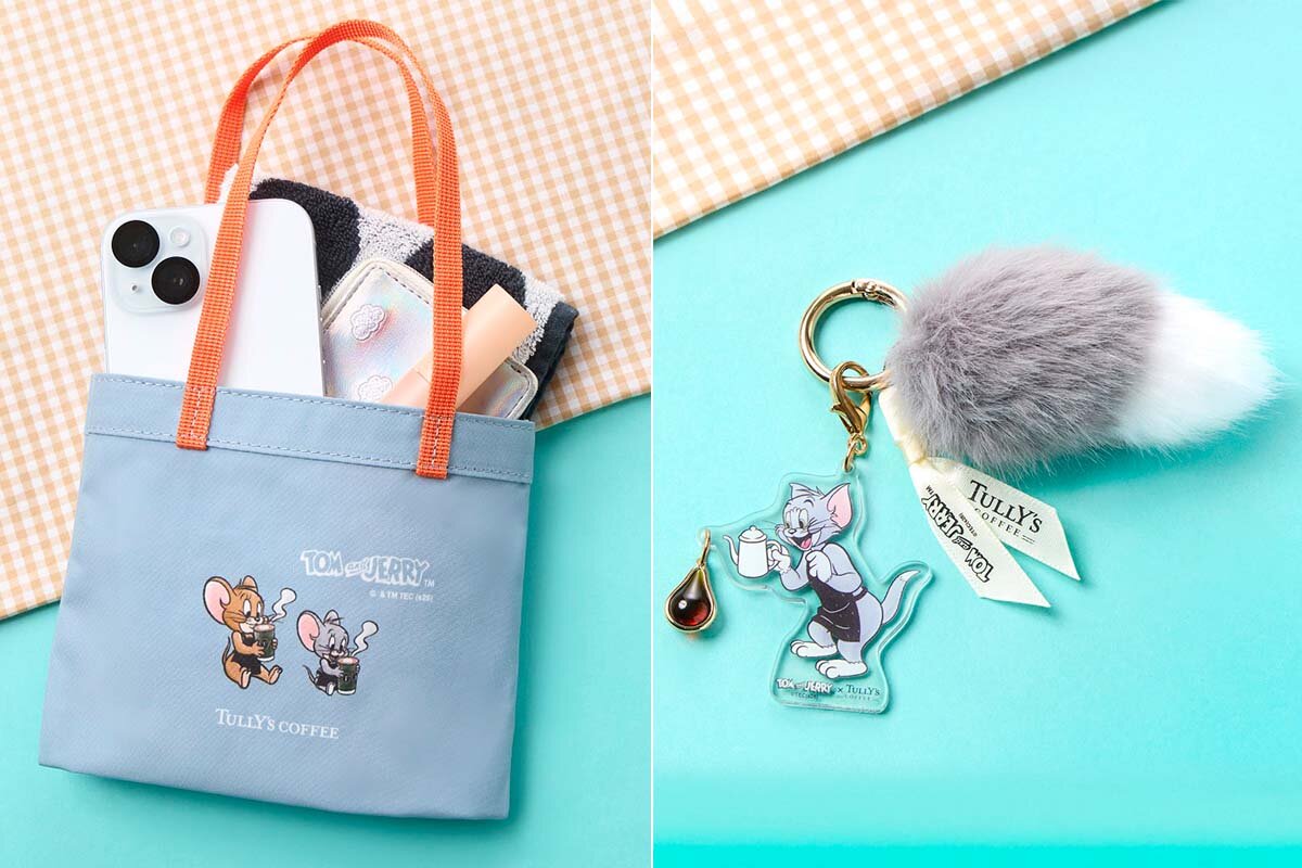 左から「トムとジェリー ミニトート」（880円）、「トムとジェリー アクリルチャーム（コーヒーサーブ）」（990円）※単品での購入はできません
