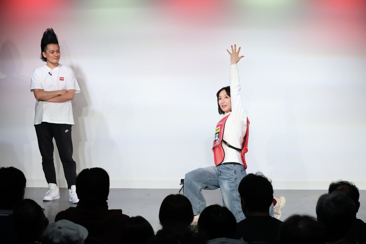 左から）ミサイルマン 岩部、竹上萌奈