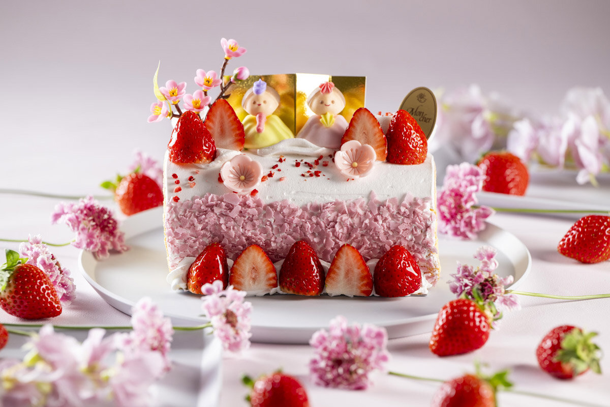 モンシェールの「堂島ロール」がかわいいおひなさまバージョンになった「おひなまつりロール」（大阪市北区）