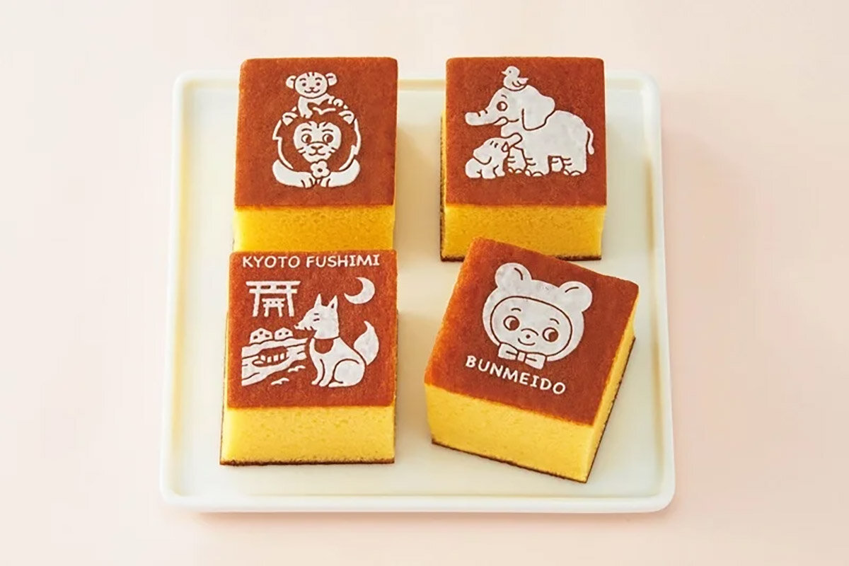 4種のイラストから選べる「国産バターのくちどけカステラ」（400円・税込）