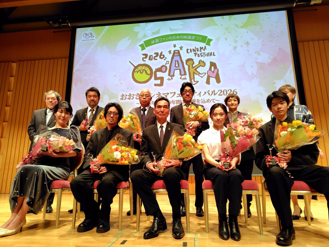 盛況だった「おおさかシネマフェスティバル2026」の授賞式（３月８日、大阪市北区）
