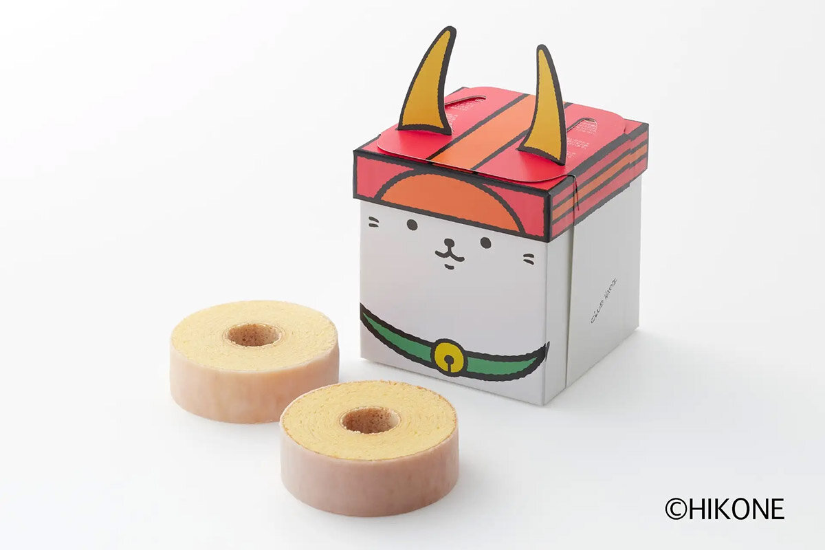 2026年4月1日（水）から数量限定で販売される「バームクーヘンmini3個入 ひこにゃん20周年限定パッケージ」（1,836円・税込）