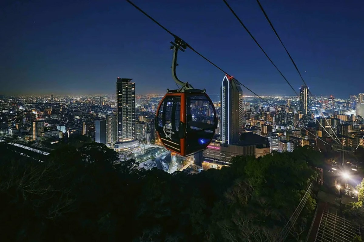 神戸布引ロープウェイと神戸の夜景