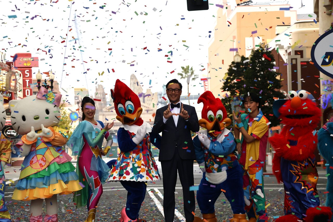 USJの仲間たちが多数出演した「開業25周年アニバーサリー・セレモニー」（３月31日、USJ）