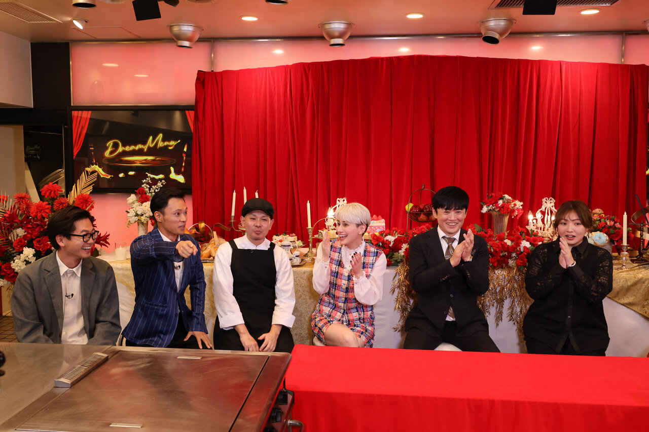 左から）東京ホテイソン、宮内伸吾（リンガーハット）、ホラン千秋、劇団ひとり、野呂佳代