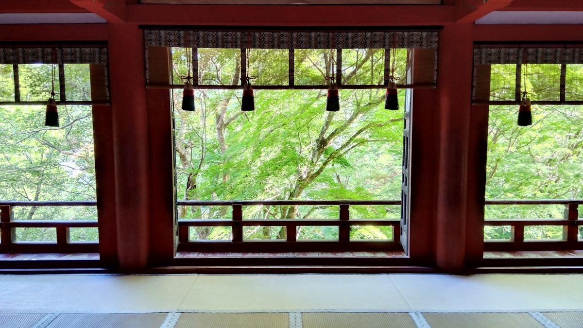 「談山神社」の拝殿からの景色（奈良県桜井市）