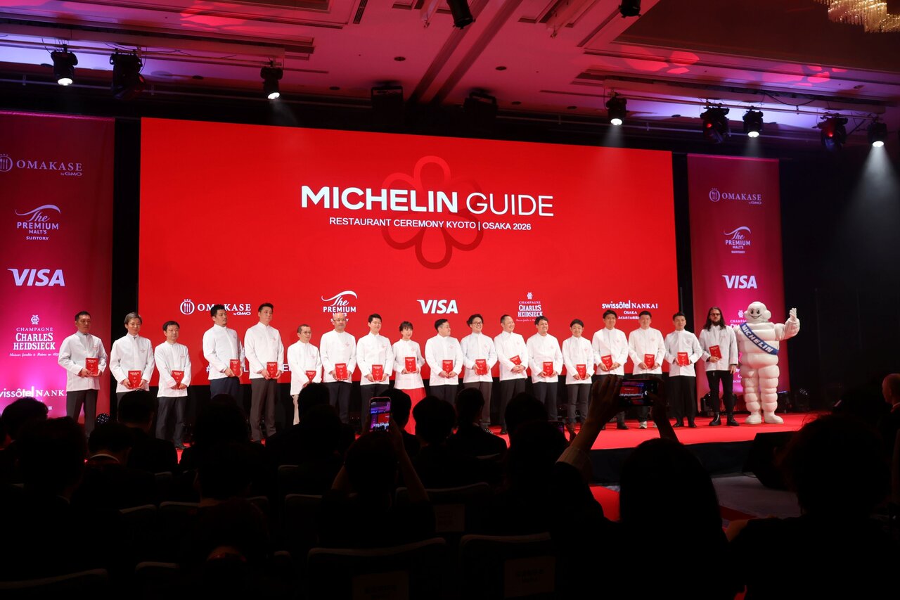 『ミシュランガイド京都・大阪2026』で新たに一つ星を獲得したシェフたち（４月23日、大阪市中央区）