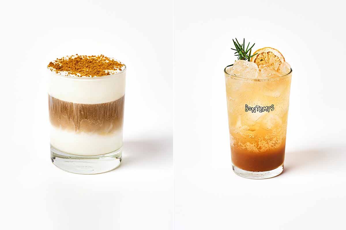 左から「ボンタンクリームコーヒー」「アールグレイレモネード」