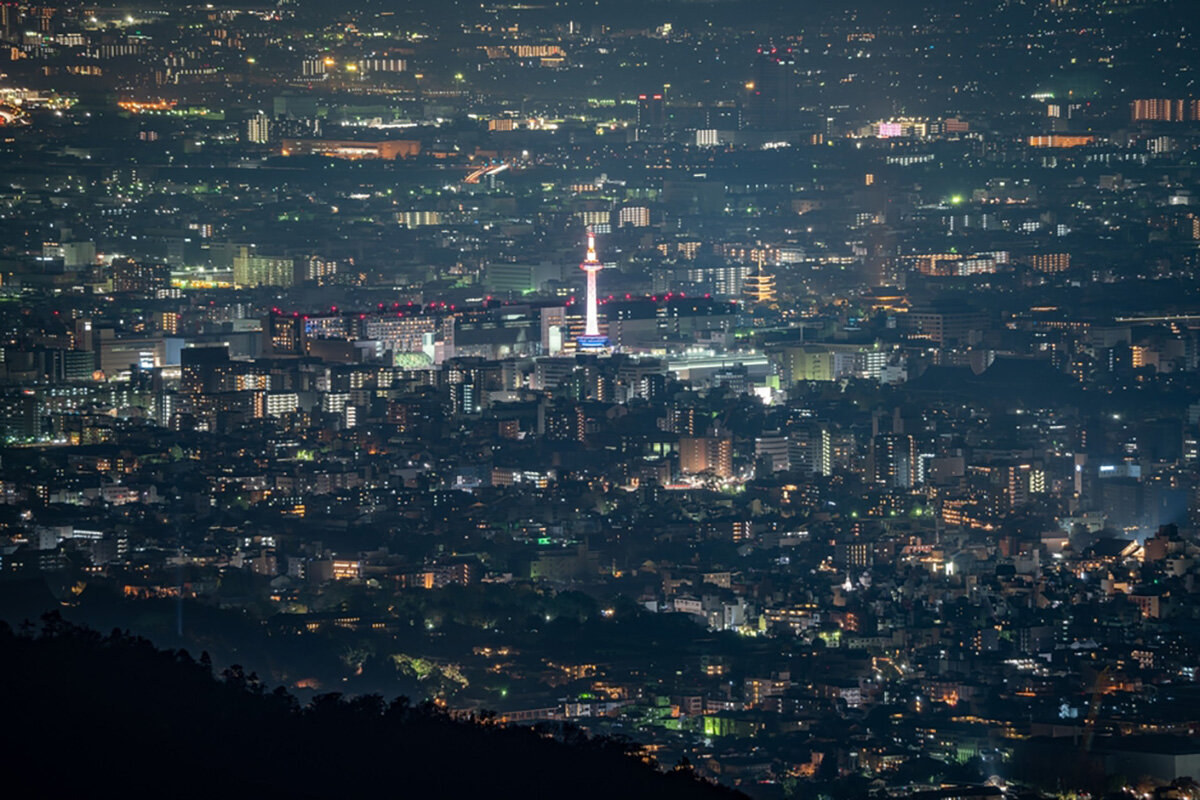 比叡山から望む、京都市街地の夜景（イメージ）