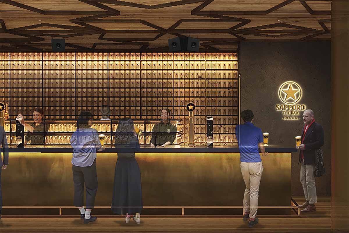 「サッポロ生ビール黒ラベル THE BAR OSAKA」の内観イメージ