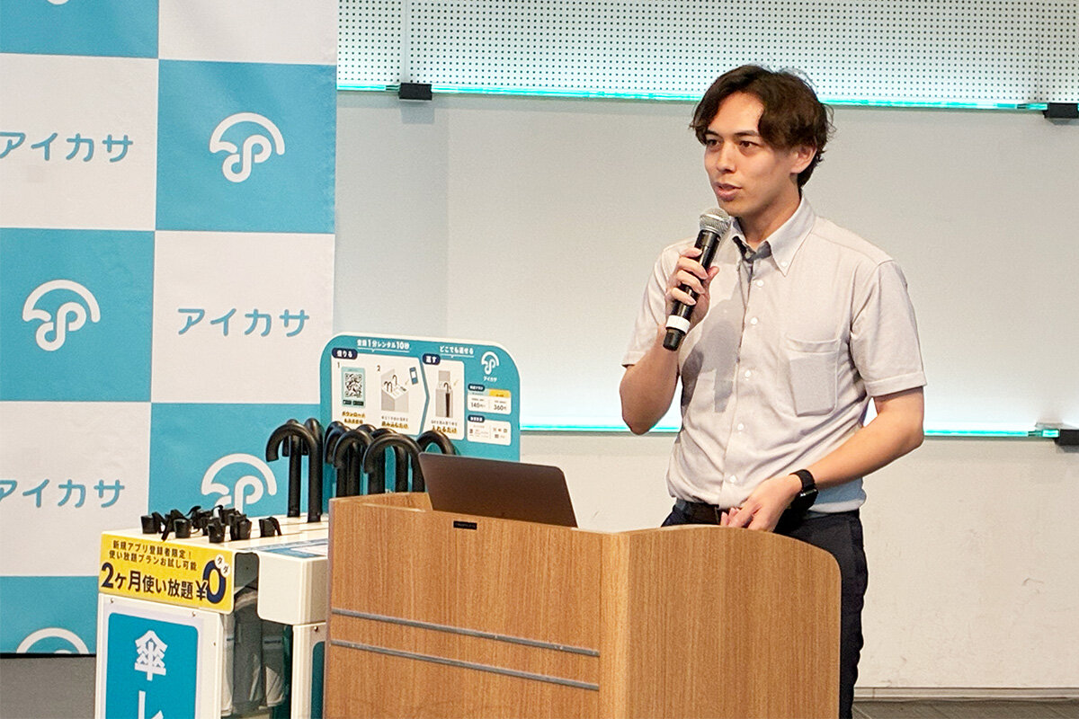 プロジェクト発表会に登壇したNature Innovation Group社の丸川照司代表取締役（7月2日・大阪市内）