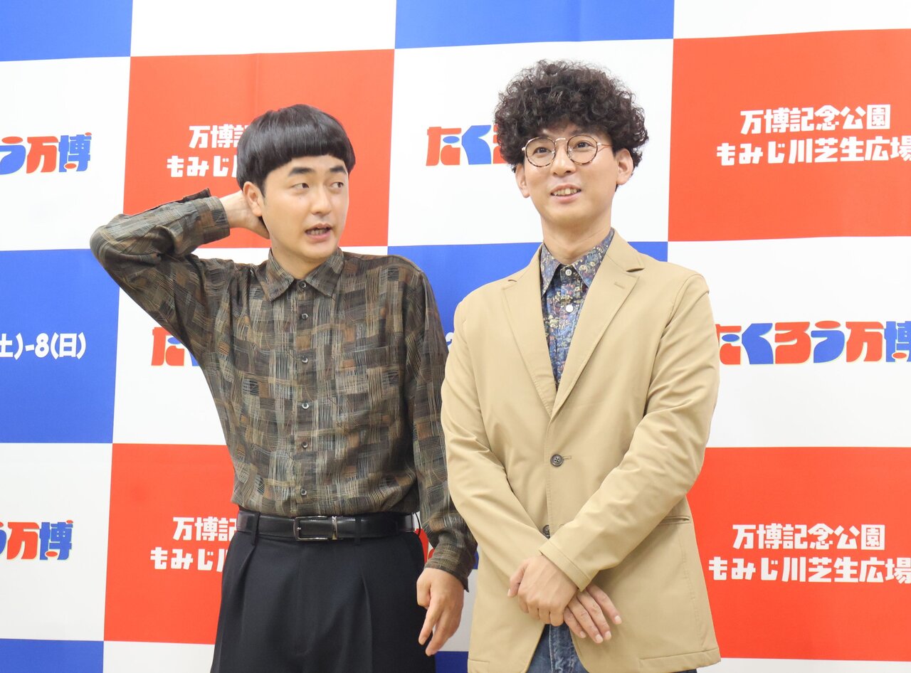 「たくろう万博」開催の抱負を語る「たくろう」（７月３日、大阪市中央区）