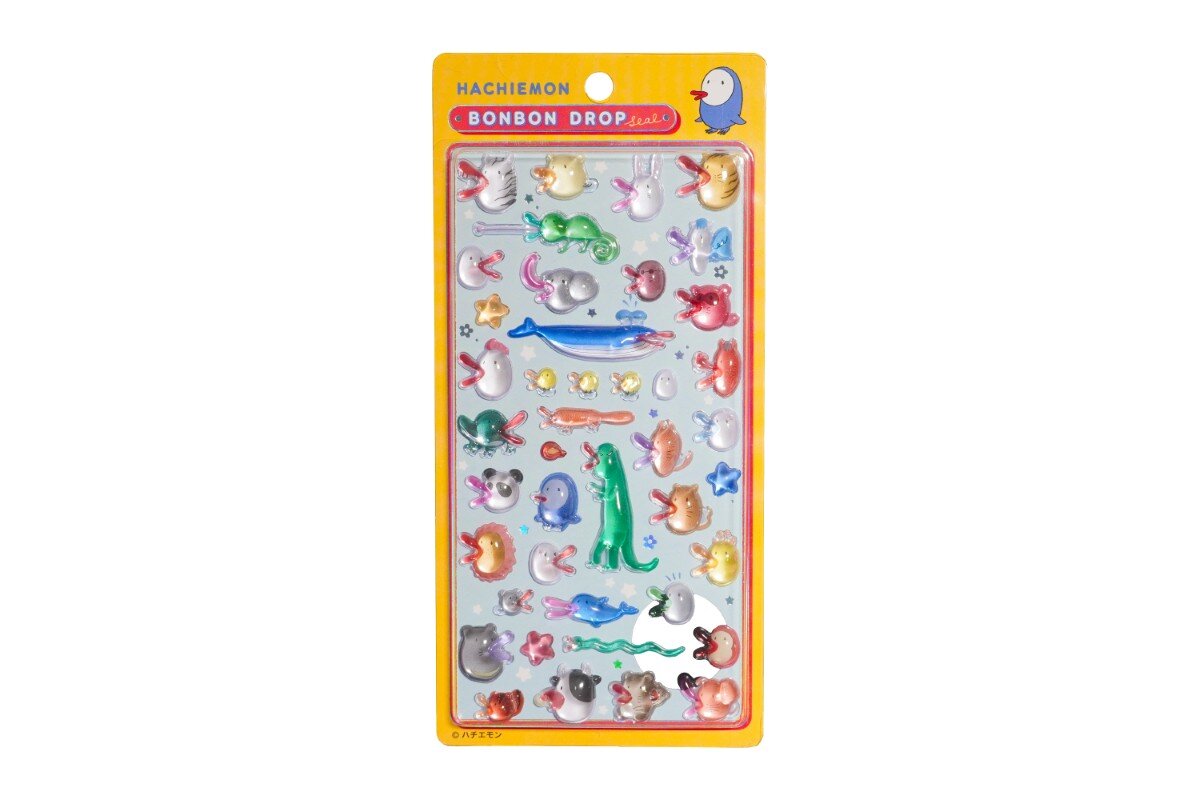 ハチエモンボンボンドロップシール（動物）