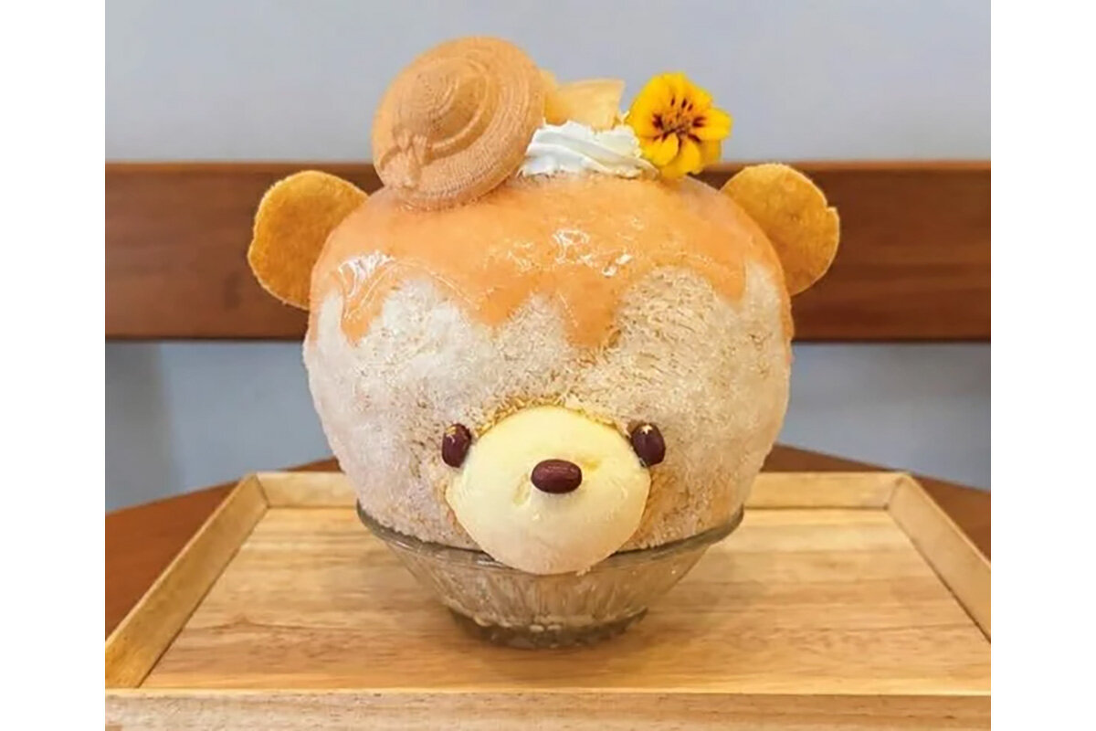 3日間限定出店の兵庫「TAKAMIOKAKI」の「まるごと桃と紅茶なテディベア氷」（各日30杯・2,145円）