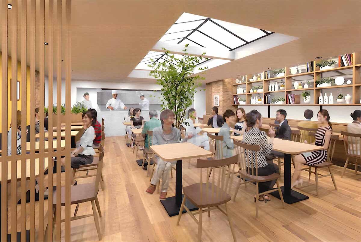 木の温もりを感じられるやさしい雰囲気で統一された店舗内観イメージ