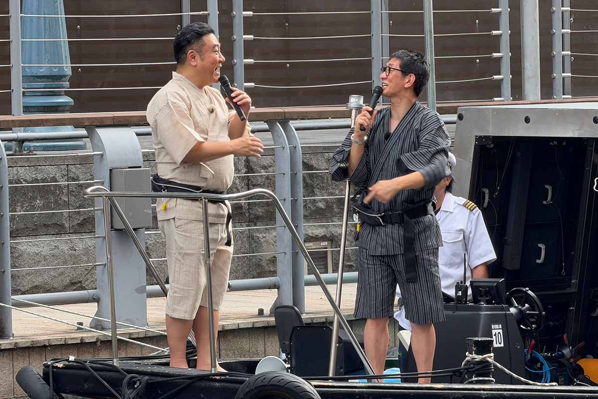 大阪でグルメロケを行った後、クルーズイベントに登壇したアンタッチャブル（2026年8月・大阪市内）