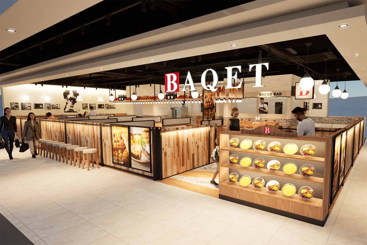 リニューアルする「ベーカリーレストラン BAQET リンクス梅田店」の店舗イメージ