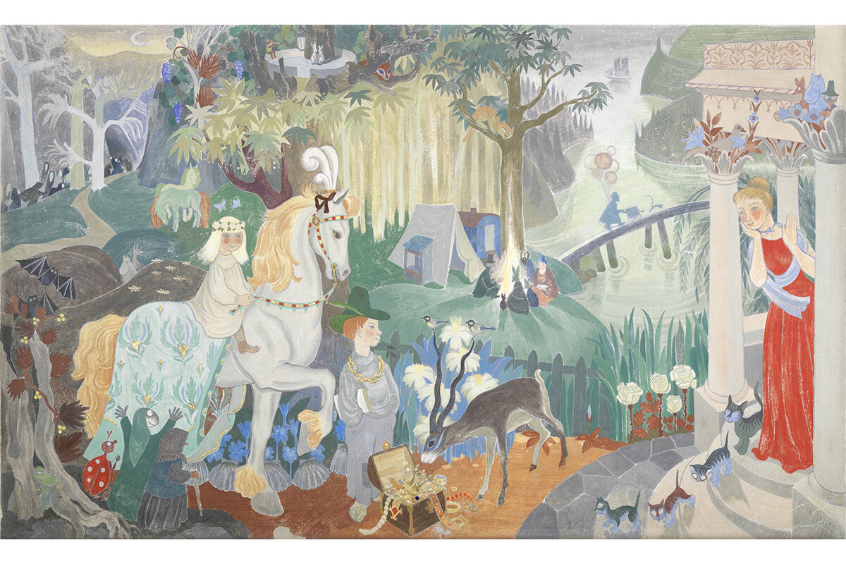 トーベ・ヤンソン「フェアリーテイル・パノラマ」（左面）1949年 フレスコ・セッコ フィンランド・コトカ市 © Moomin CharactersTM Photo © HAM / Maija Toivanen